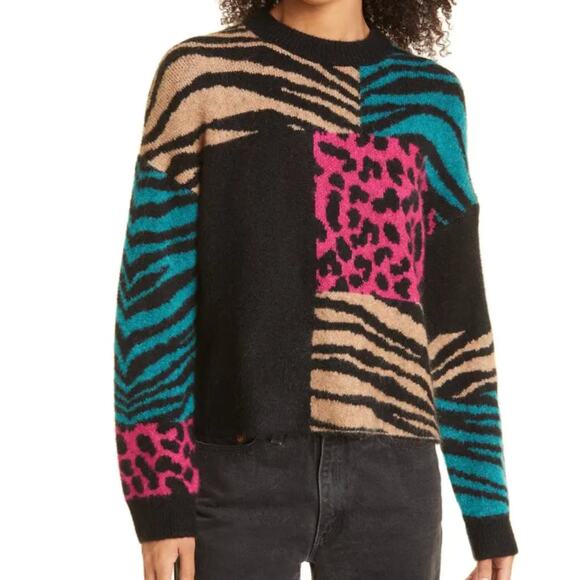 NWT: Rails - Women's Kylie, Animal Print, Patchwork, Pullover Sweater (small) - Picture 1 of 7